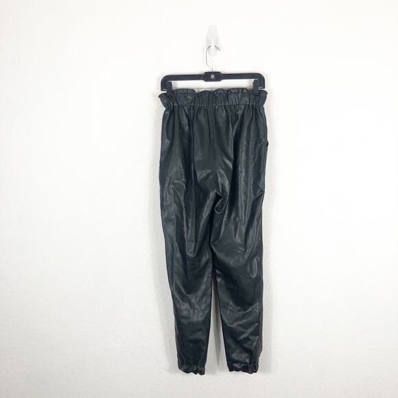 Abercrombie & Fitch Vegan Leather Jogger Pants Size Small High Rise Stretch - Picture 12 of 13